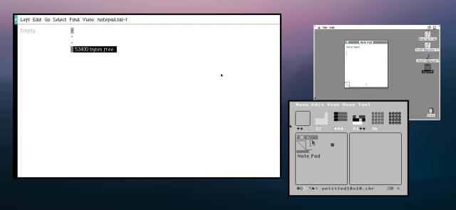 A blank source file, and the spritesheet for the Note Pad application.