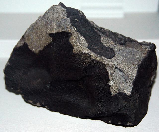 A fragment of the Ochansk Meteorite; it fell on August 18, 1887 in Russia.

James St. John, CC BY 2.0, via Wikimedia Commons or Flickr: https://flic.kr/p/oeCv8d