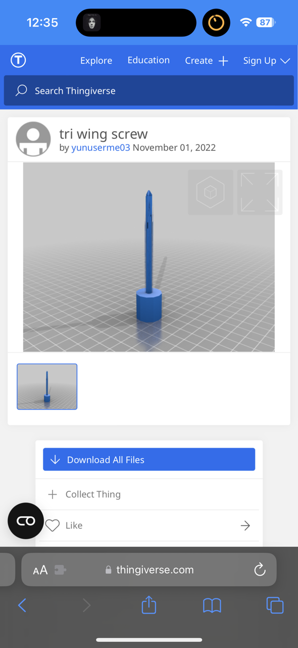 Thingiverse for tri wing screw screwdriver
