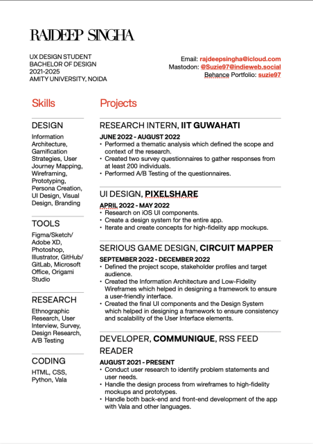 Same resume without the background and coarse paper texture.