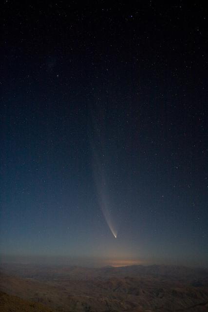 "Comet McNaught over Cerro La Silla in January 2007."

ESO/H.H.Heyer, CC BY 4.0, via Wikimedia Commons.