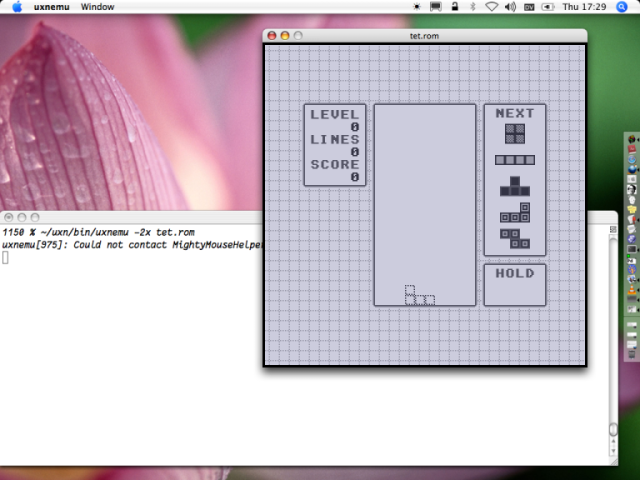 Tetris running on OSX Tiger