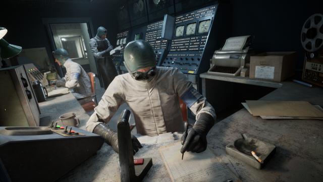 The Outlast Trials screenshot showing some scientists working