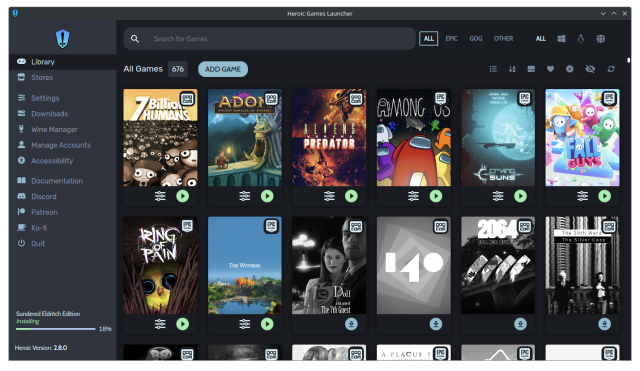 Heroic Games Launcher v2.8.0 screenshot