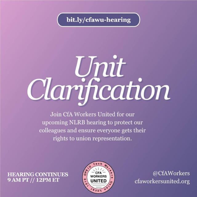 Our flyer to remind folks to join the unit clarification meetings