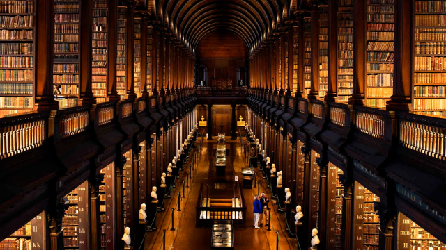 Image of the Trinity College Library in Dublin, Ireland. 
