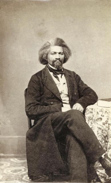 B/w photo of Frederick Douglass in 1863.