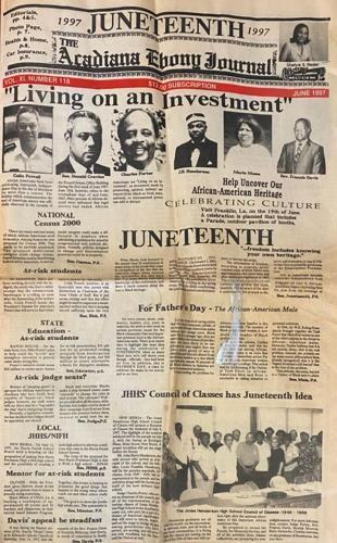 B/w newspaper clipping of Juneteenth celebration early 20th century