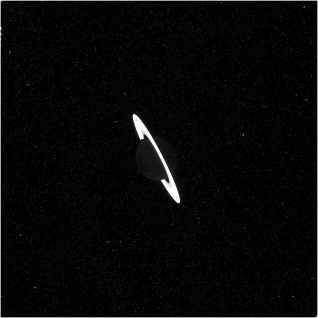 Raw image of Saturn taken by JWST. Image info: 
Target Name: SATURN-CENTRE
Title: Saturn
Instrument: NIRCAM/IMAGE
Filters: F322W2;F323N
Start Time: 6/24/2023 6:27:54 PM
Obs Time: 128.841(s)