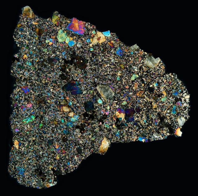 "Tissint Meteorite Thin Section."

Solar Anamnesis, CC BY-NC-ND 2.0 via Flickr: https://flic.kr/p/WbajaQ