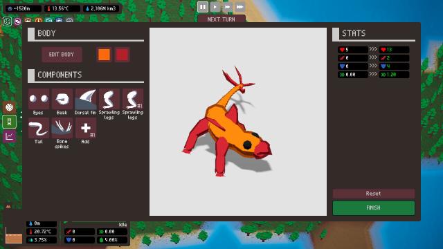 Planetary Life early screenshot of the creature creator