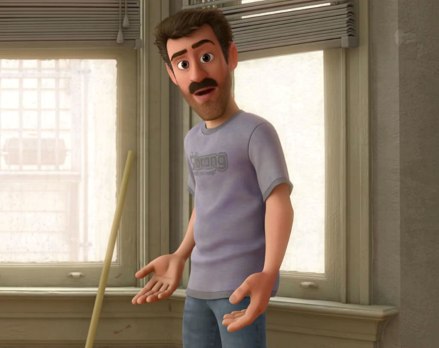 A screencap of the dad from the movie Inside Out with similar facial hair as the previous picture.