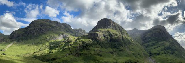 Photograph of the three sisters peaks at Glencoe