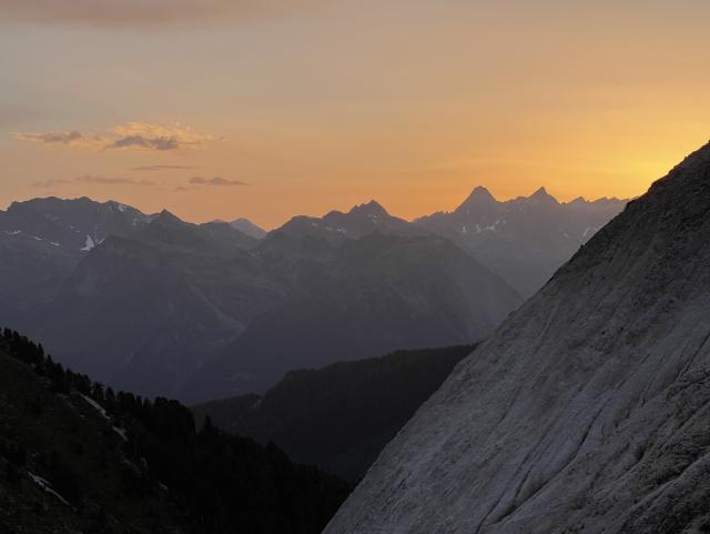 Sunrise over the French alps.