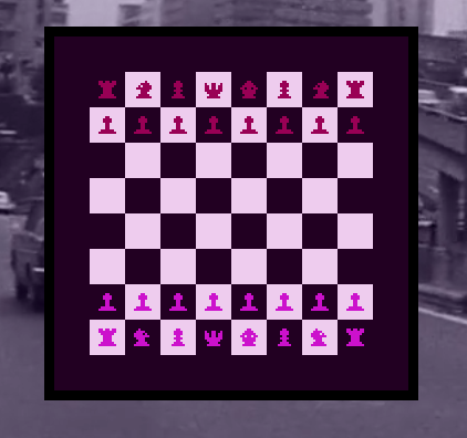 chess board in 1 bit style