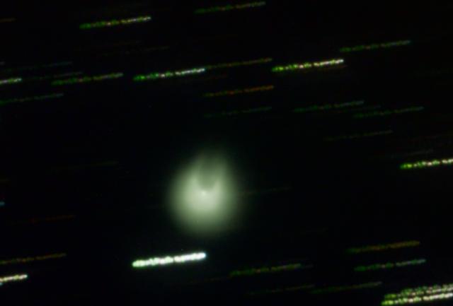 "Comet 12P/Pons–Brooks on July27, 2023; J87 Observatory."

Juan lacruz, CC BY-SA 4.0, via Wikimedia Commons. Color edits.