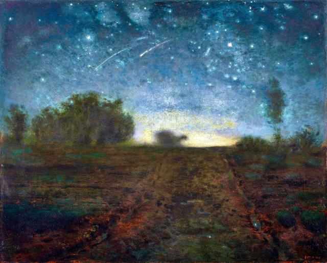 "Starry Night" by Jean-François Millet (~1850-65).

Jean-François Millet, Public domain, via Wikimedia Commons. Color edits.