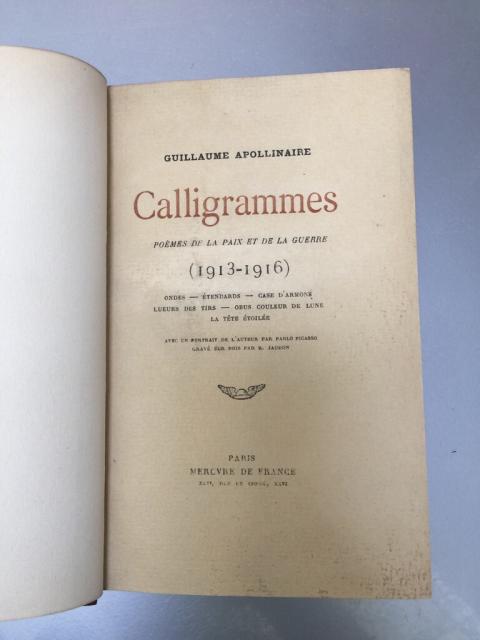 Title page of the book Calligrammes