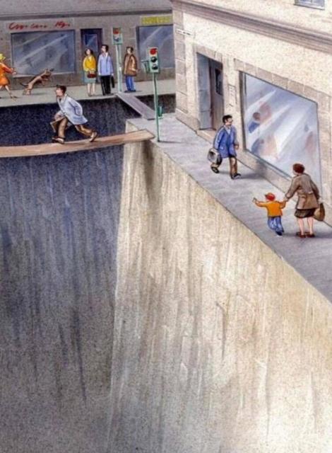 How much public space we've surrendered to cars. Swedish Artist Karl Jilg illustrated.