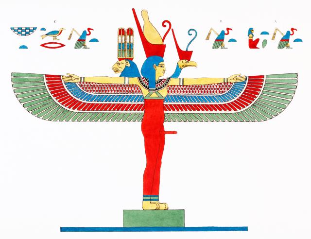 "Neith illustration from Pantheon Egyptien (1823-1825) by Leon Jean Joseph Dubois (1780-1846). Digitally enhanced by rawpixel."

Léon-Jean-Joseph Dubois, CC BY-SA 4.0, via Wikimedia Commons. Color edits.