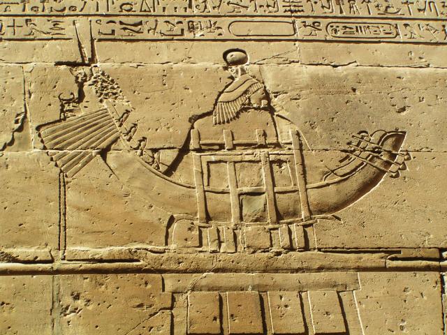 "Solar Boat reliefs on the walls of the Temple of Horus in Edfu. By getye1, stock.xchng."

https://www.alrahalah.com/destinations/egypt/the-nile-valley-aswan-and-nubia/

Image License Unknown.