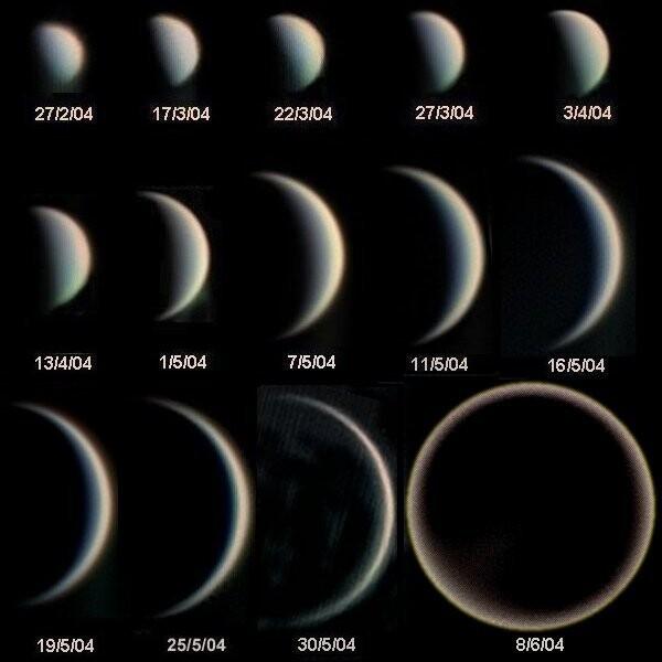 Phases of Venus and its change of apparent diameter.

Statis Kalyvas - VT-2004 programme, Attribution, via Wikimedia Commons.
