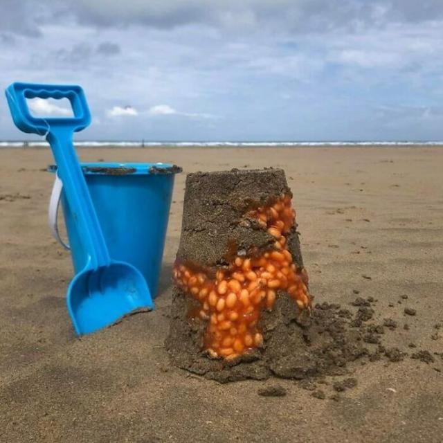 sand and baked beans