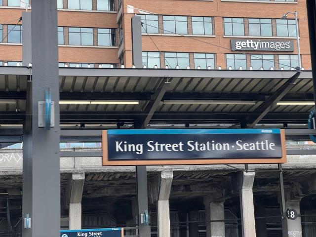 a photo of seattle king street station with the actual “gettyimages” sign in the corner