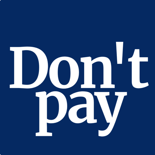 “Don’t pay” in white letters on a blue background, similar to the logo of The Guardian on their website.