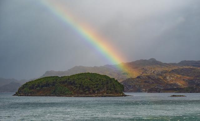 Rainbow over Island.