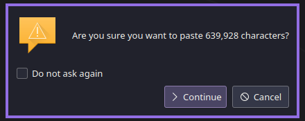 Are  you sure you want to paste 639,928 characters?