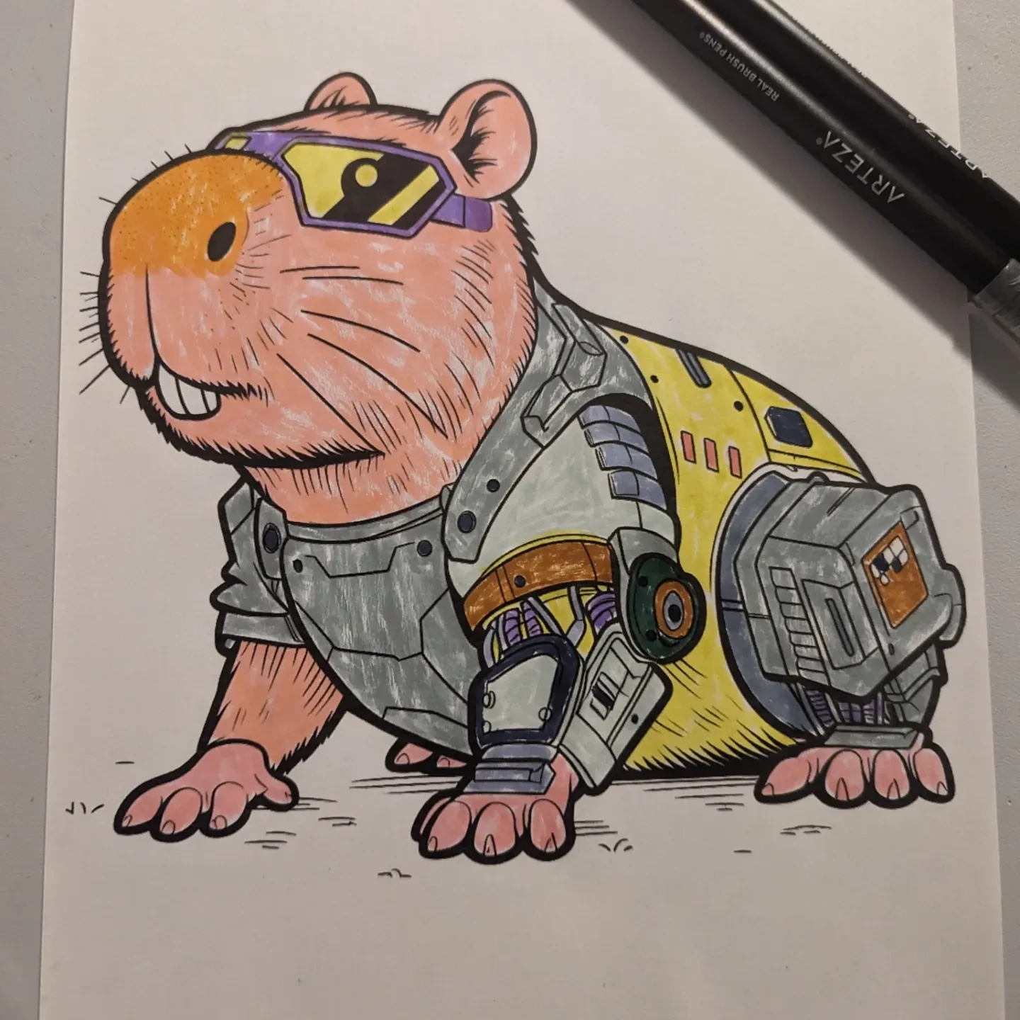 AI generated coloring book page hummingbird mummy