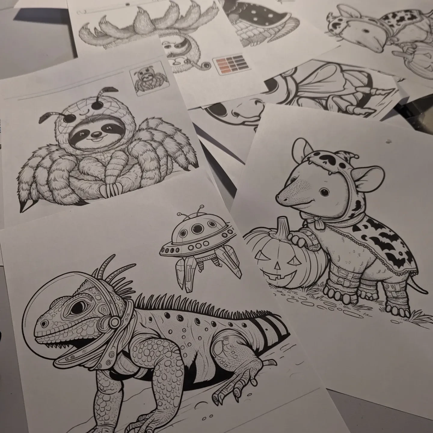 AI generated coloring book page hummingbird mummy