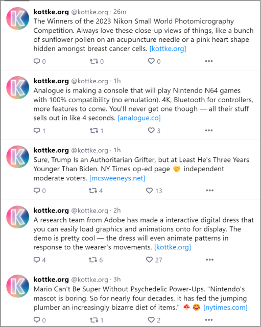 Kottke.org posts in Bluesky not showing link cards.