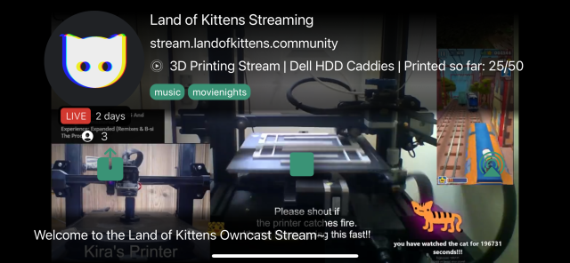 Screenshot from the Owncasts iOS application showing the landscape full screen player.