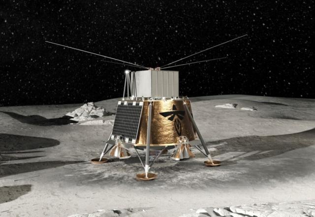 This artist’s rendering shows LuSEE-Night atop the Blue Ghost spacecraft scheduled to deliver the experiment to the far side of the moon. Firefly Aerospace
