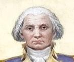 a close zoom of this ugly racist rich fucker's face, george washington.