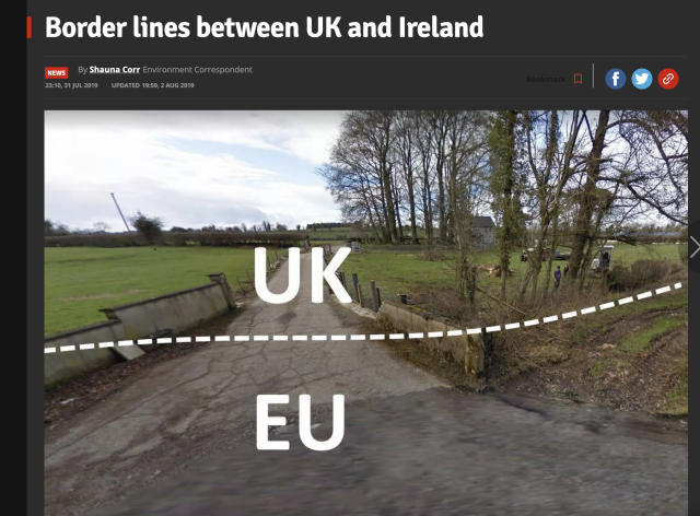 pictures of unmarked parts of the Ireland / UK border