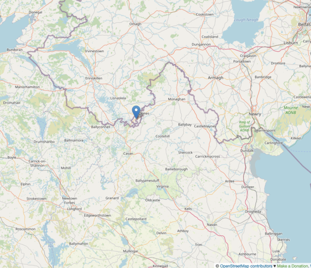 map showing location of the Drummully Polyp