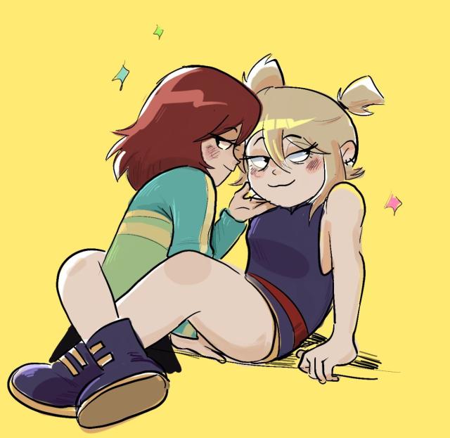 Kim and Roxie being gay and doing gay things