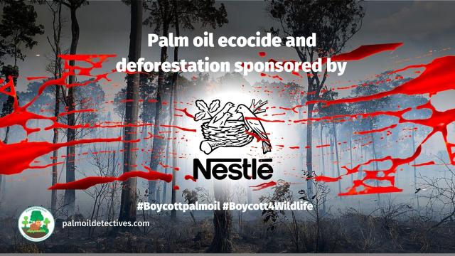 Pictured: Nestle logo surrounded by  a setting of palm oil ecocide. 


Did you know that #Nutella contains forest-destroying #palmoil? Become a Palm Oil Detective this #Christmas and buy #chocolatespread #peanutbutter #margarine free from #palmoil as #Mondelez #Nestle #Danone cause species extinction for cooking oils! Learn more about how you can #Boycottpalmoil #Boycott4Wildlife https://palmoildetectives.com/2021/02/11/palm-oil-free-cooking-oil-margarine-and-spreads/ via @palmoildetect
