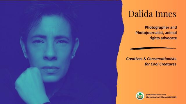 Pictured: Dalida Innes wildlife photographer, profile pic. 

“If I could tell animal activists and conservationists something, I would say: Never give up! Once a species is gone that is a terrible loss to us all! #Boycott4Wildlife #Boycottpalmoil” #Wildlife Photographer @dainnes67 https://palmoildetectives.com/2021/03/28/dalida-innes/ via @palmoildetect
