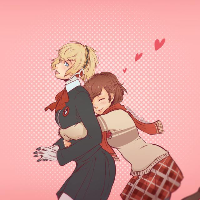 kotone and aigis being gay and doing gay thing