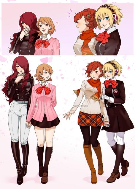 Kotone & Aigis & Mitsuru & Yukari being doing gay thing