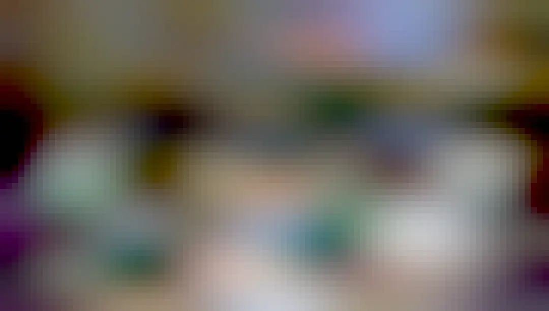 Space background with various characters from Among Us and Untitled Goose Game interacting.  