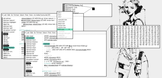 Outputting data from various sources to loggers showing the result in hex and ascii.