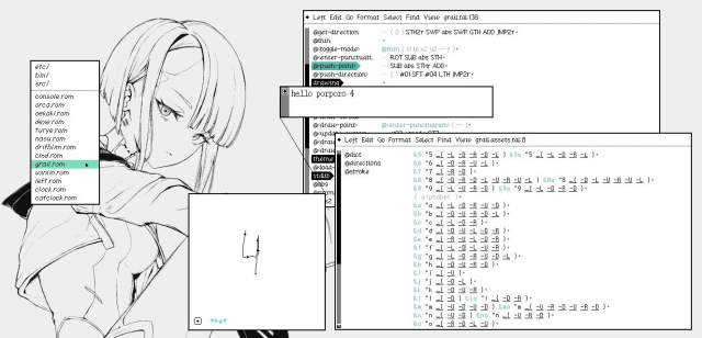 Writing a string of text using the shorthand.