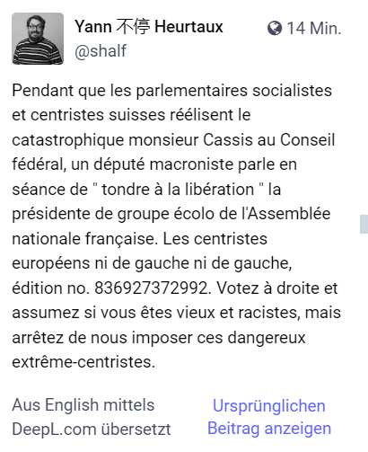 ursprünmglöich Französischer text wird angeblich aus dem englischen übersetzt --- und ist immer noch Französisch.