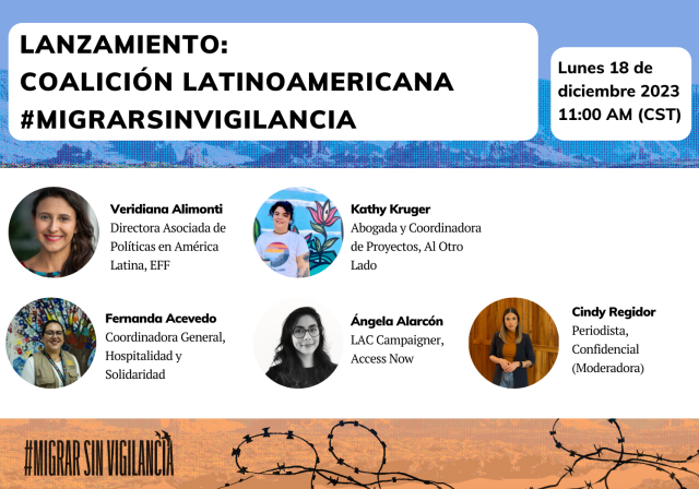 lanzamiento de la Coalición Latinoamericana #MigrarSinVigilancia el 18 de diciembre a las 11 am