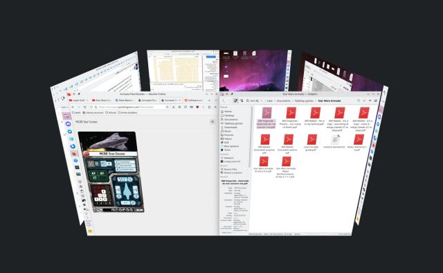 KDE Plasma 6.0 cube effect with multiple desktops